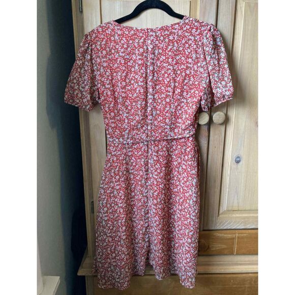 Roolee Mom Nursing Dress Red Floral Hidden Zippers XS - Picture 3 of 7